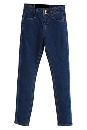 High waist blue jeans