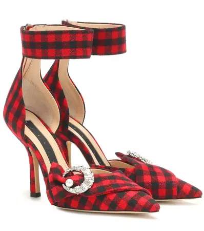 Corset Checked Pumps in Red - Midnight 00 | Mytheresa