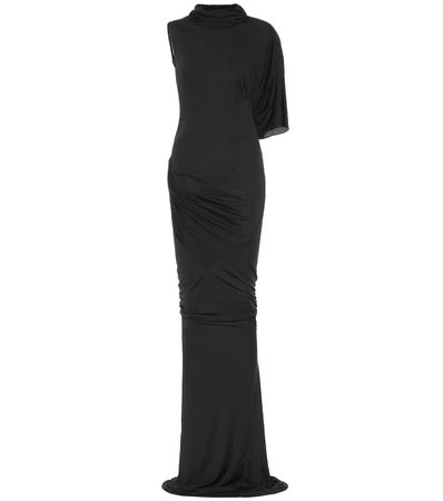 Asymmetrical black Gown dress