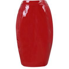 Castalia' Bright Red Patent Leatherette Pencil Skirt