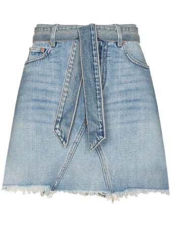 Shop blue Givenchy belted denim mini skirt with Express Delivery - Farfetch