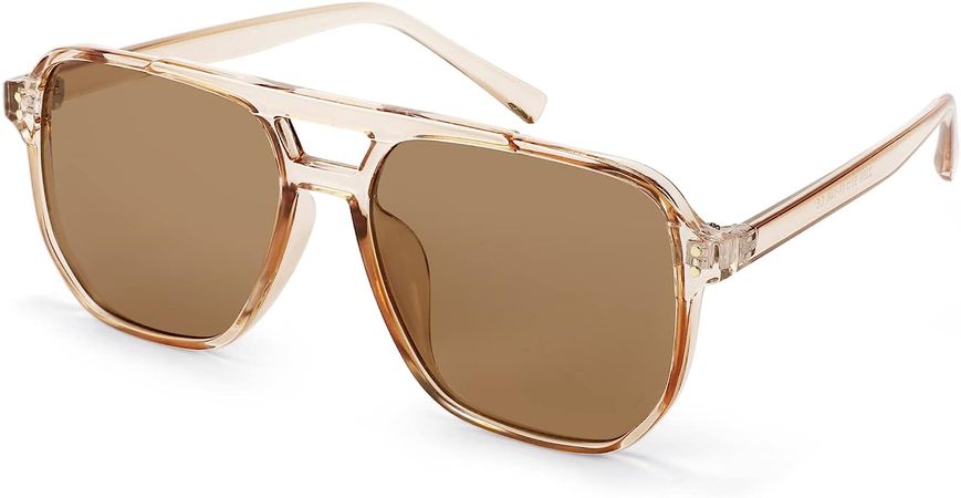 Amazon.com: FEISEDY Retro Square Aviator Sunglasses Women Men 70s Vintage Trendy Plastic Frame Sun Glasses B2835 : Clothing, Shoes & Jewelry