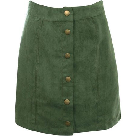 Olive Green Button Up Skirt