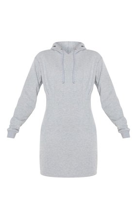Grey Pleated Hoodie Jumper Dress | Dresses | PrettyLittleThing