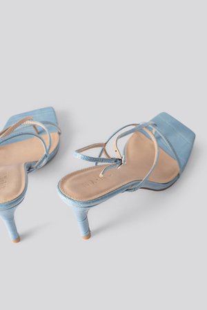 Strappy Stiletto Sandals Blue | na-kd.com