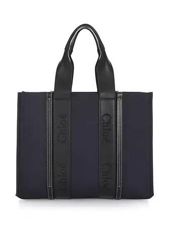 Shop Chloé Large Woody Canvas Tote | Saks Fifth Avenue