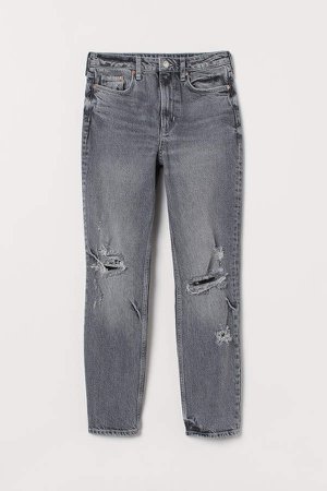 Vintage Slim High Ankle Jeans - Gray