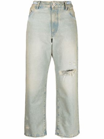 Shop The Attico distressed effect wide-leg jeans with Express Delivery - FARFETCH