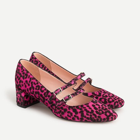J.Crew: Kate Pumps In Pink Leopard Haircalf For Women