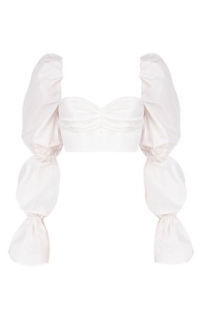 Clothing : Tops : 'Rosie' White Balloon Sleeve Corset Top