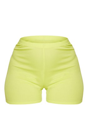 *clipped by @luci-her* Lime Rib High Waist Cycle Shorts | Co-Ords | PrettyLittleThing USA