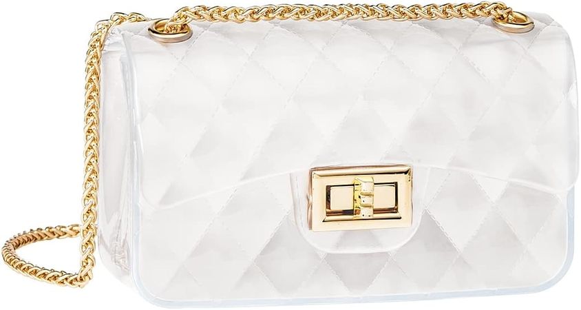 Amazon.com: BRIMISKY Clear Bag Semi Transparent Jelly Bag for Women,Lady Fashion Lovely Bag，Shoulder Bag,Transparent Clutch(Semi Transparent-white-Large) : Sports & Outdoors