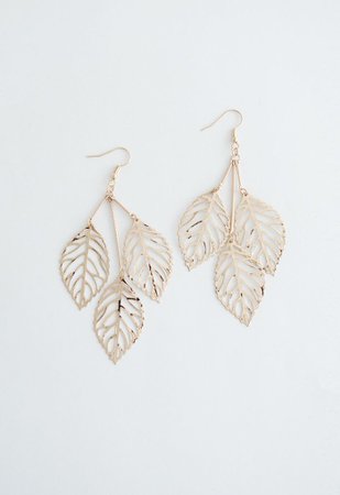 Golden Leaf Branch Drop Earrings - Retro, Indie and Unique Fashion