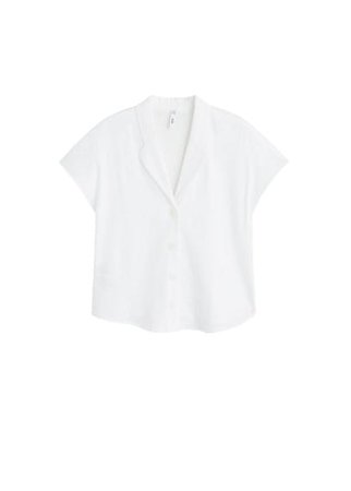 MANGO Camp-collar linen-blend shirt