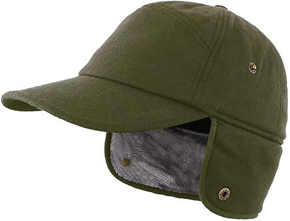 Amazon.com: LLmoway Men’s Winter Baseball Cap with Earflaps Fleece Lined Trapper Hunting Hat: Clothing