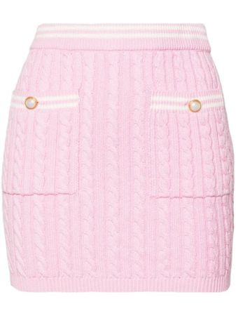 Alessandra Rich cable-knit Cotton Miniskirt - Farfetch