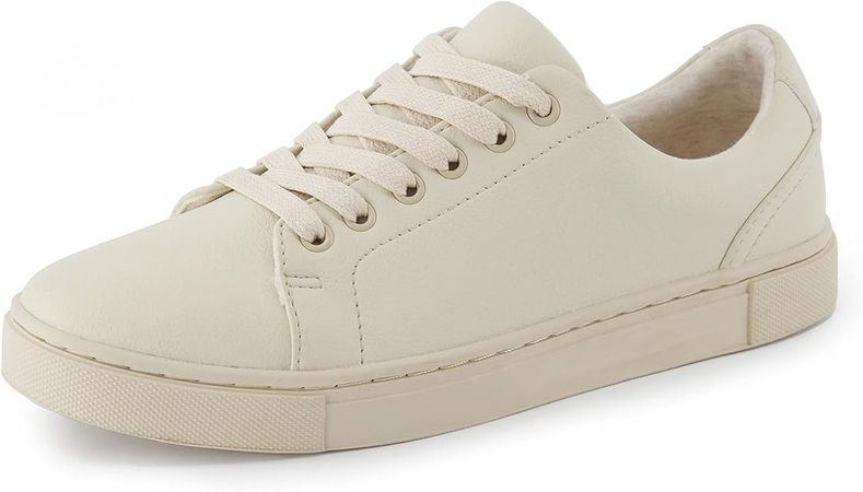 Amazon.com | CUSHIONAIRE Women's Hashtag lace up Sneaker +Comfort Foam, Wide Widths Available, Sand 8.5 | Fashion Sneakers