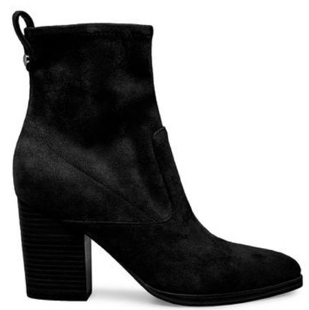 Black “Velvet” Ankle Heeled Boots