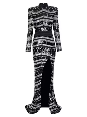 Shop Zhivago Signature Sequin-Embroidered Illume Gown | Saks Fifth Avenue