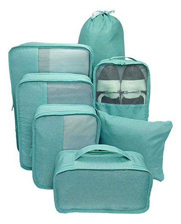 Amazon.com | Packing Cubes Backpack Organizers Set for Carry on Travel Bag Luggage Cube (NewGreen 7pcs) | Packing Organizers