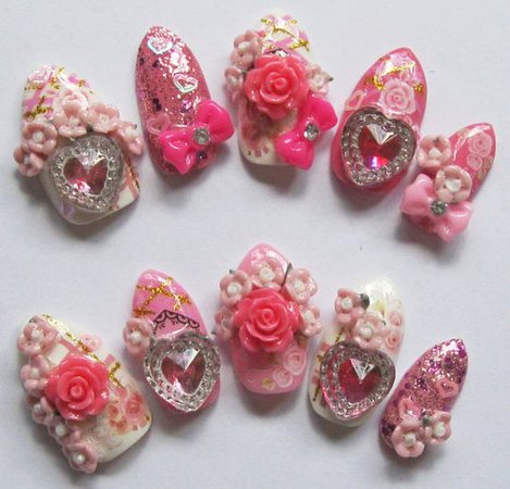 Rosy | Sweet Lolita Nails