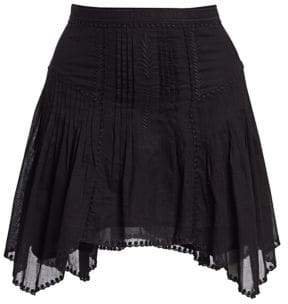 Women's Akala Embroidered A-Line Handkerchief Skirt - Black - Size 42 (10)