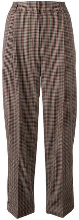 checked cropped trousers