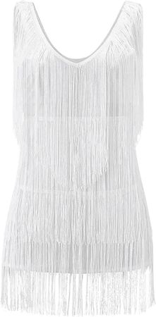 Amazon.com: PETYCZEN Women's Tassel Dress Sexy V Neck Fringe Flapper Mini Dress Summer Elegant Club Cocktail Dresses for Evening Party : Clothing, Shoes & Jewelry