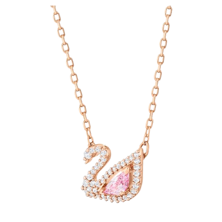 Swarovski necklace pink swan