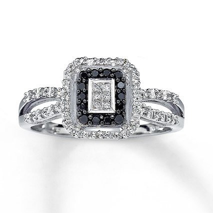 Black Diamond Ring Princess-Cut