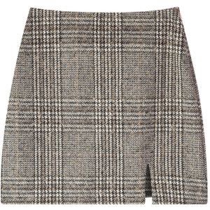Glen Plaid Check H-Line Mini Skirt