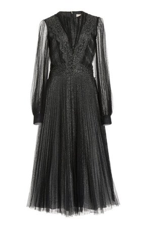 Pleated Glittered Tulle Midi Dress By Christopher Kane | Moda Operandi