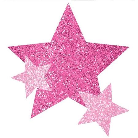 pink star glitter sticker png fillers