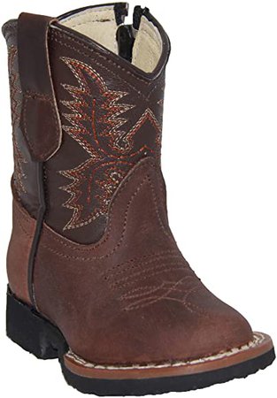 Amazon.com | Kids Cowboy Boot Infant Toddler Western Boot (4 Infant, Brown) | Boots