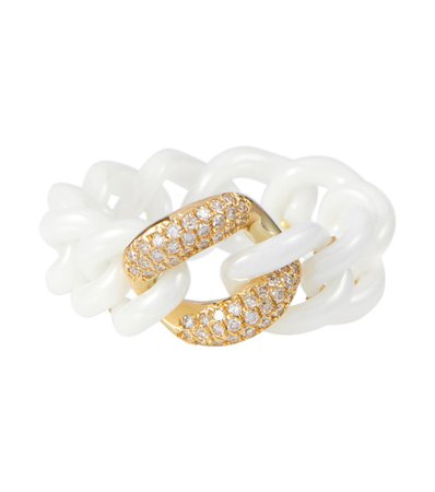 Shay Jewelry - Link ring with 18kt gold and diamonds | Mytheresa