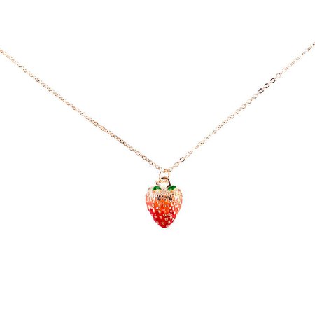 Enamelled Short Strawberry Necklace – Lark London