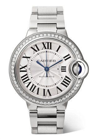 Cartier | Montre en acier inoxydable et diamants Ballon Bleu de Cartier Automatic 36 mm | NET-A-PORTER.COM