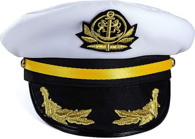 Amazon.com: Funny Party Hats Yacht Captain Hat – Sailor Cap, Skipper Hat, Navy Marine Hat - Costume Accessories : Clothing, Shoes & Jewelry