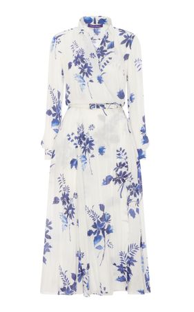 Aniyah Wrapped Floral Midi Dress By Ralph Lauren | Moda Operandi