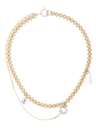 Justine Clenquet crystal-detail 24kt gold-plated Necklace - Farfetch