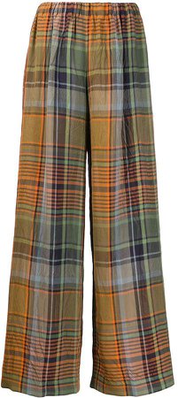 tartan high-waisted trousers