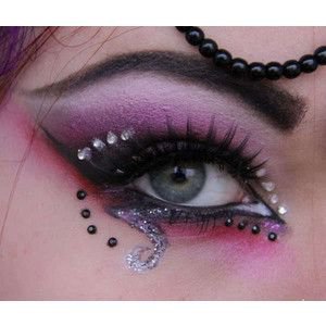 Gothic Sparkle Black & Purple Eye Makeup