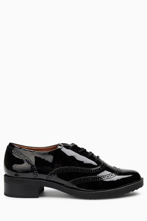 Buy Black Patent Lace-Up Brogues from the Next UK online shop