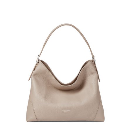 Aspinal Hobo Bag in Soft Taupe Pebble | Aspinal of London