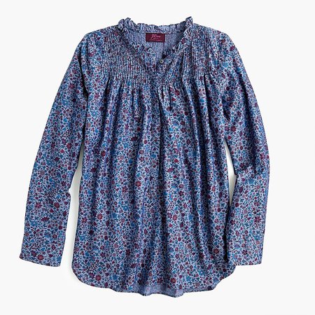 J.Crew: Ruffle Classic Popover Shirt In Liberty® Colombo Chambray blue