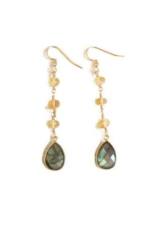 Gold Labradorite and Citrine Earrings – Fabulous Creations Jewelry