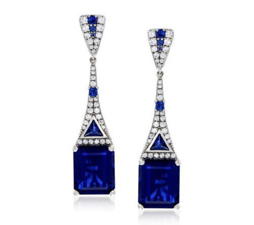 silver sapphire earrings