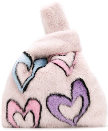 fluffy hearts tote bag