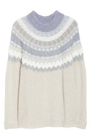 Caslon® Chunky Jacquard Sweater (Plus Size) | Nordstrom