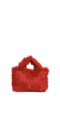 red fuzzy bag